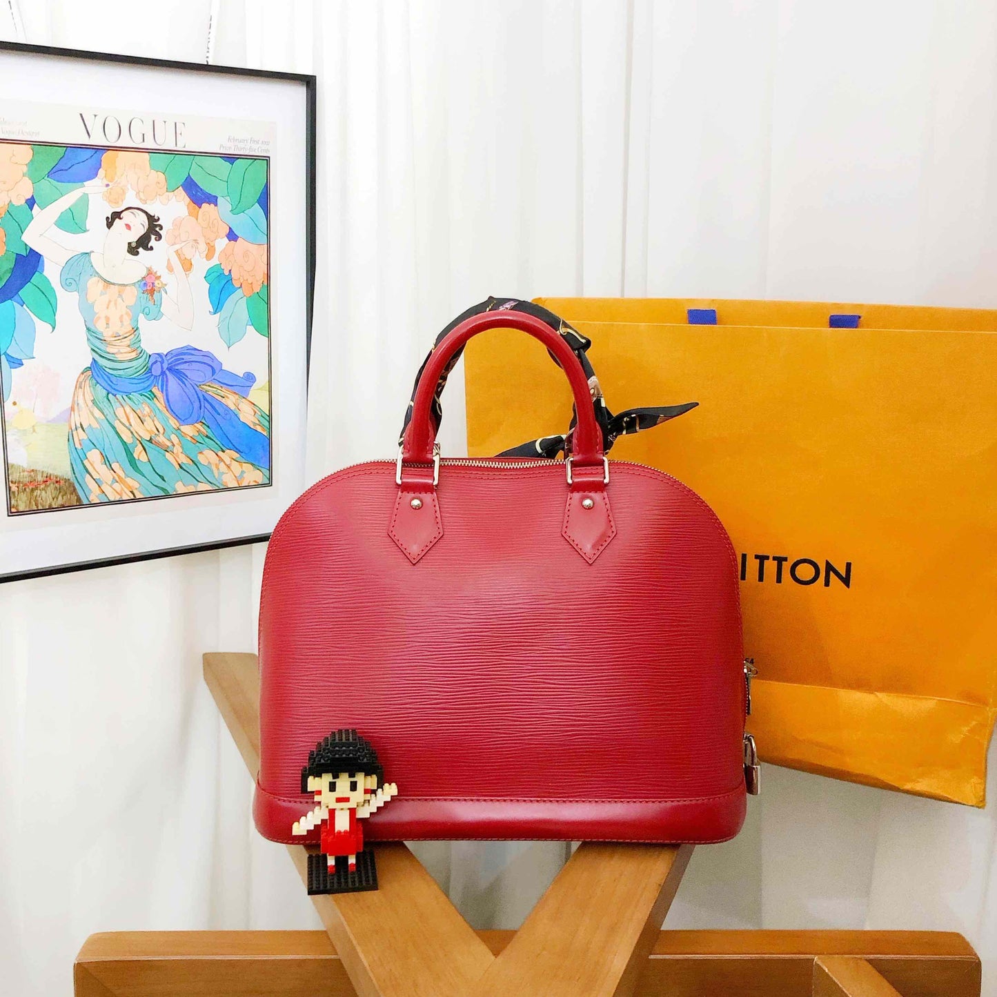 Louis Vuitton Alma Red Shell Wrap Bag