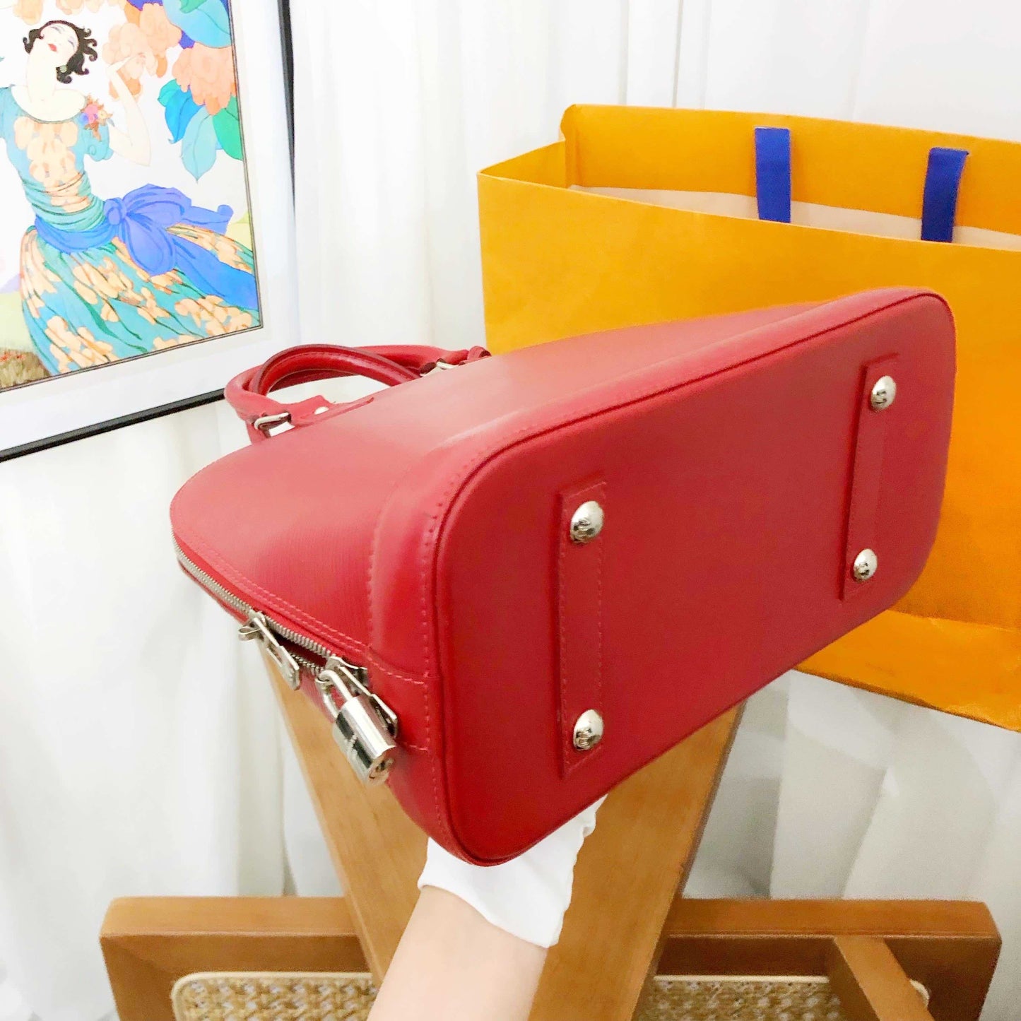 Louis Vuitton Alma Red Shell Wrap Bag