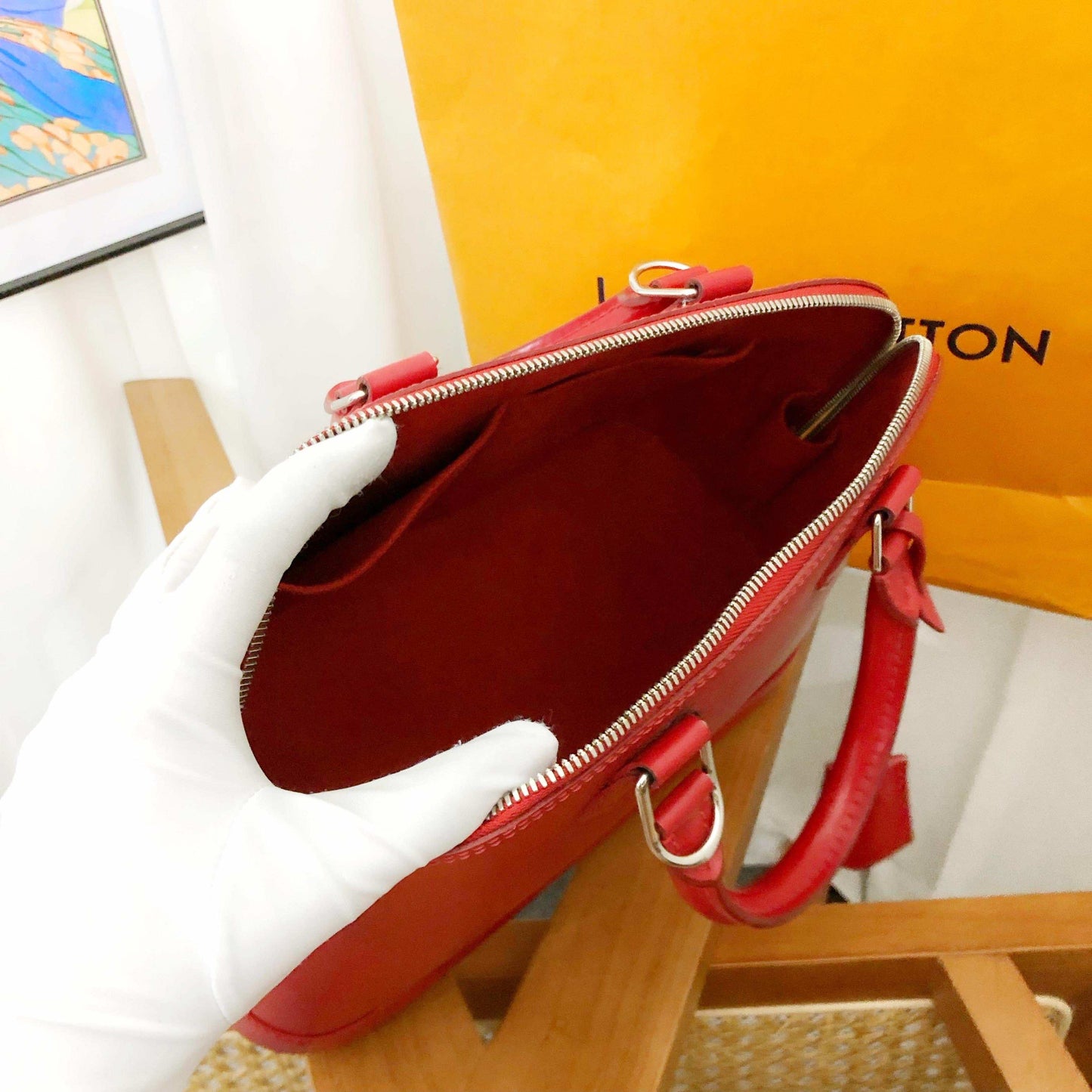Louis Vuitton Alma Red Shell Wrap Bag