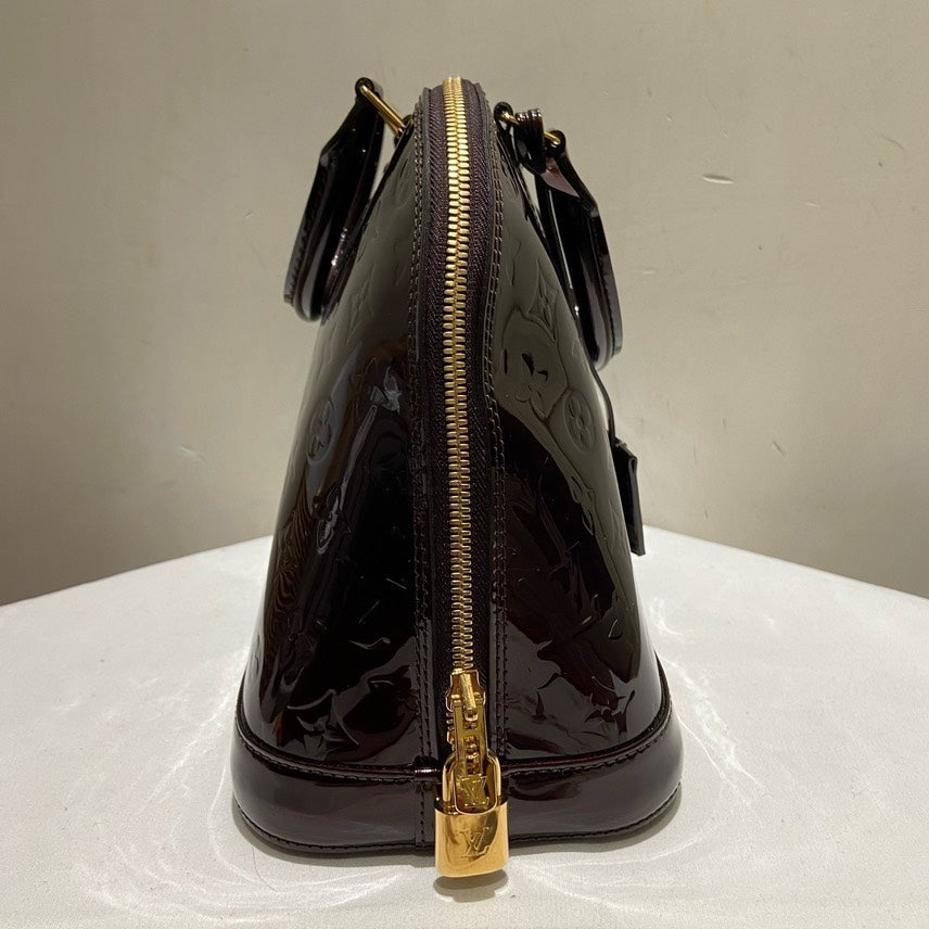 Louis Vuitton Patent Alma PM in Amarante - Preloved Top Handle Bag