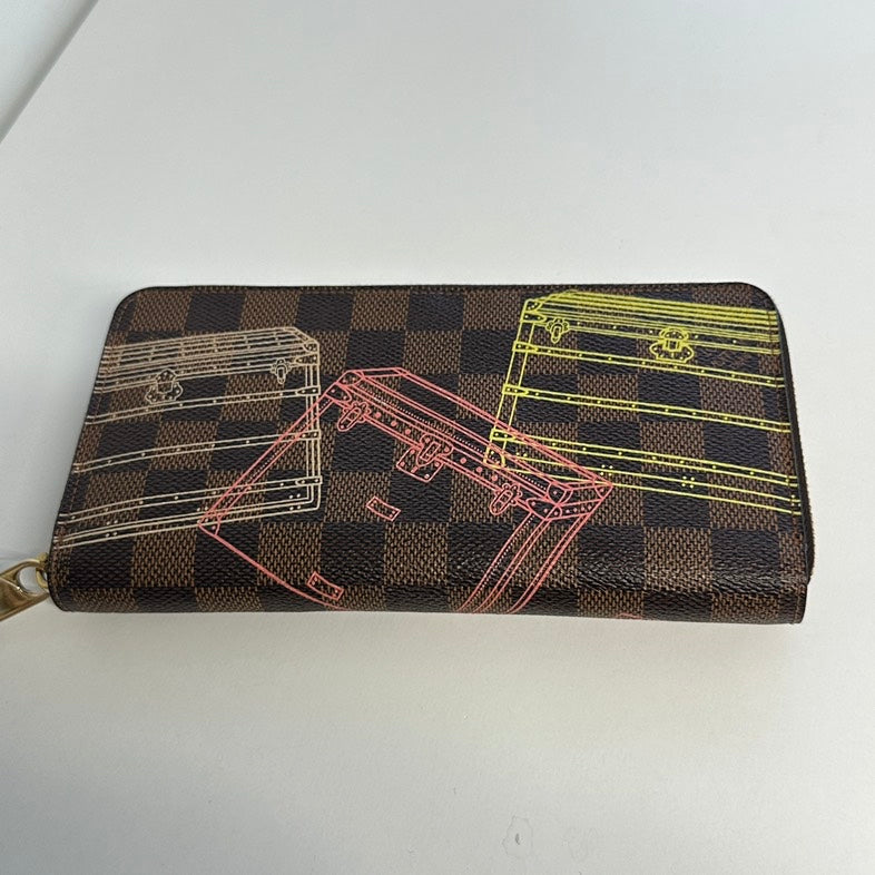 Pre-loved Louis Vuitton Damier Ebene Long Wallet Multicolor Canvas 2401