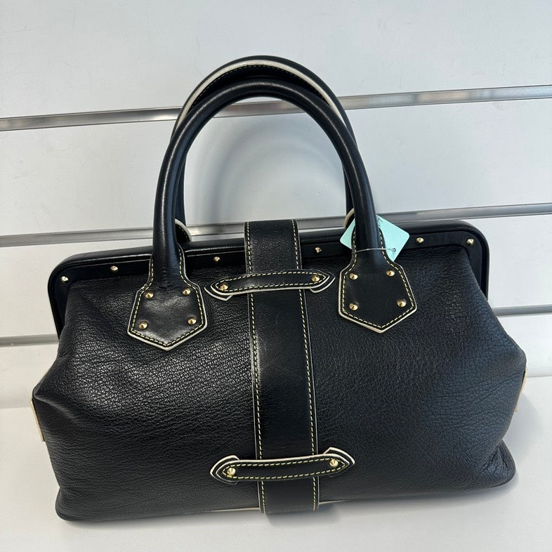 Pre-loved Louis Vuitton Suhali Lockit Black Leather Top Handle Bag