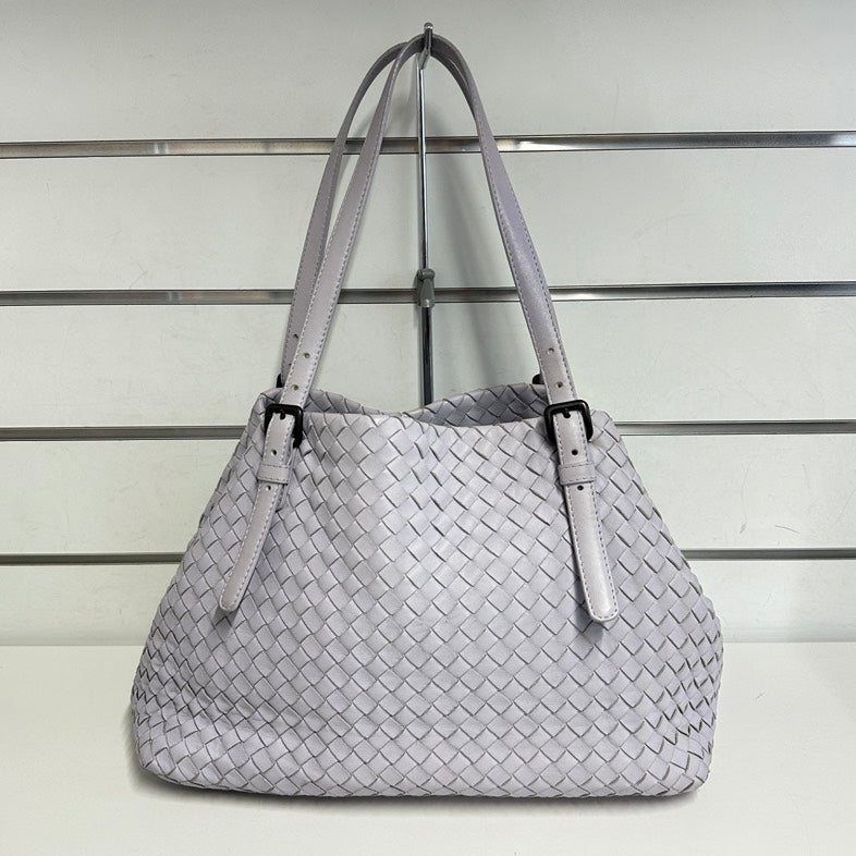 Pre-loved BV Tote Bag 8774 Grey Shoulder Tote Bag