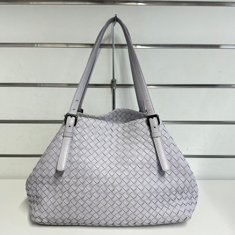 Pre-loved BV Tote Bag 8774 Grey Shoulder Tote Bag