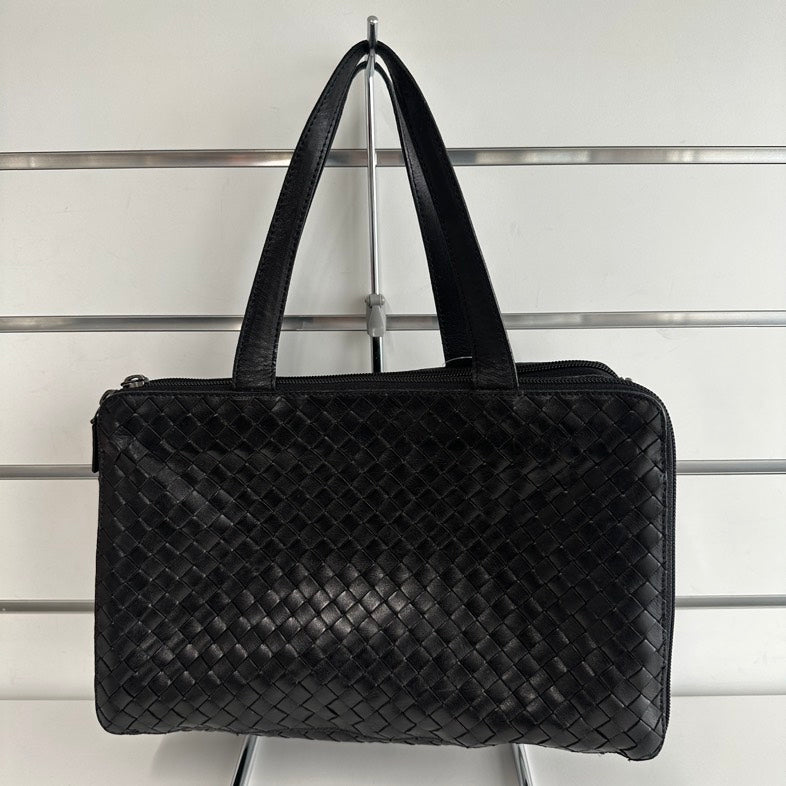 Bottega Veneta Pre-loved Shoulder Bag 4278 Black Leather