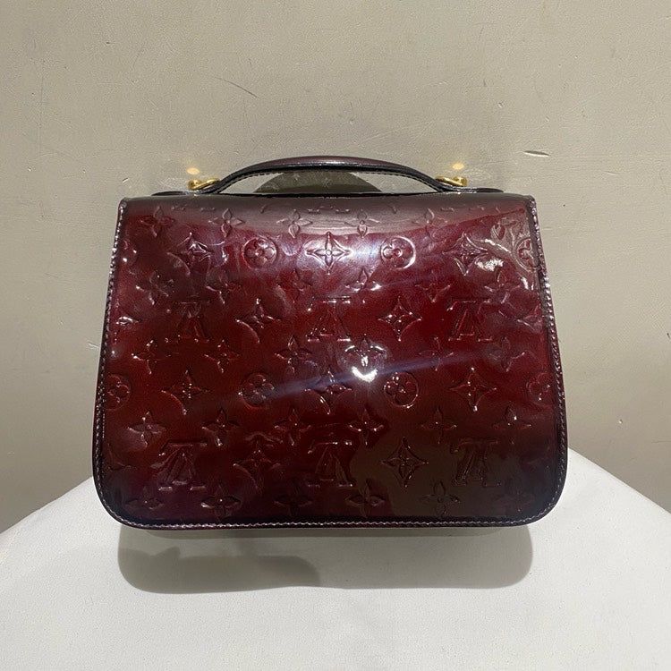Louis Vuitton Preloved Patent Leather Cherry Top Handle Bag