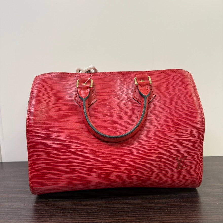 Louis Vuitton Speedy 25 Epi Leather Handbag Red
