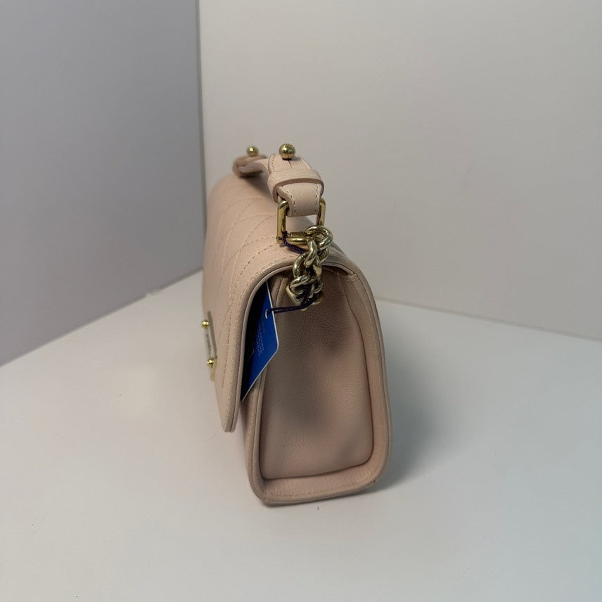Chanel Preloved Flap Bag with Handle in Beige Leather ‑ Top Handle Bag