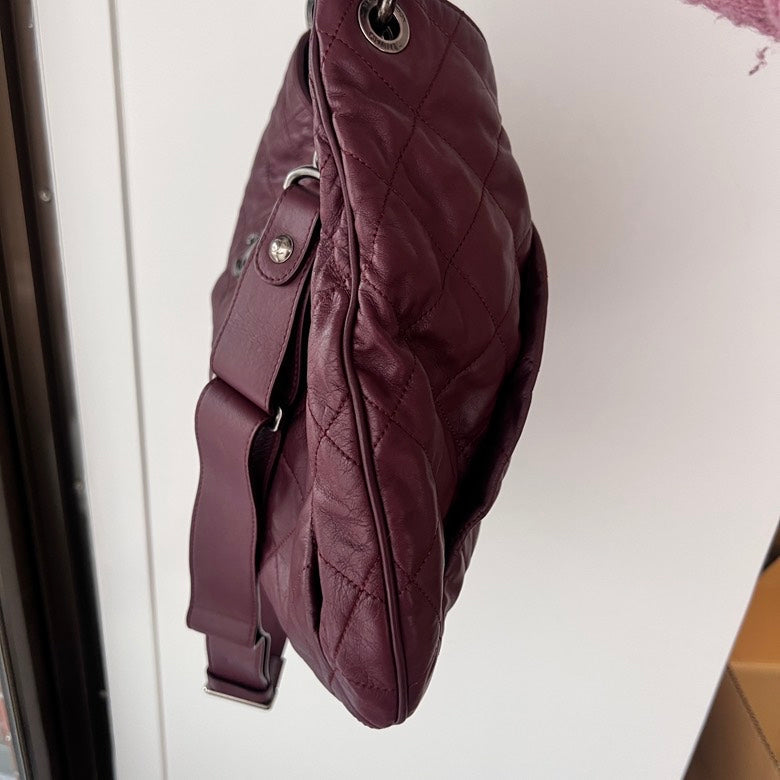 Chanel Burgundy Leather way Chain Shoulder Bag AF
