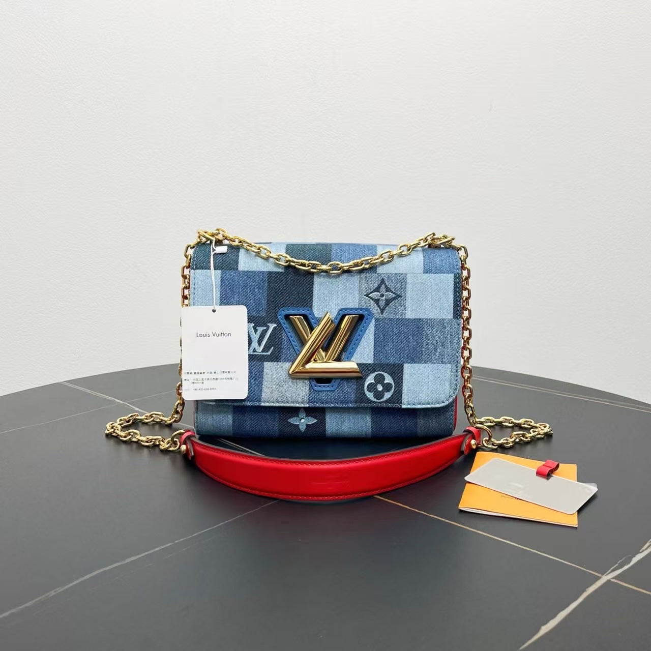 Louis Vuitton Damier Denim Shoulder Bag - Blue Checked - Vintage Preloved