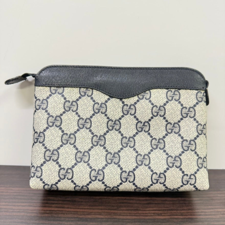 Preloved Gucci GG Pouch FM0224 Beige Canvas Clutch Bag