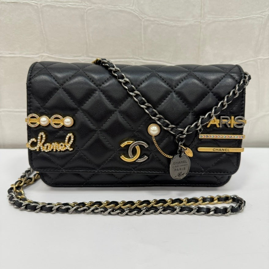 Chanel Lambskin Wallet on Chain FM9006 Black Crossbody Bag