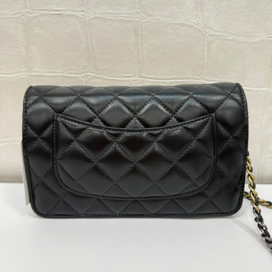 Chanel Lambskin Wallet on Chain FM9006 Black Crossbody Bag