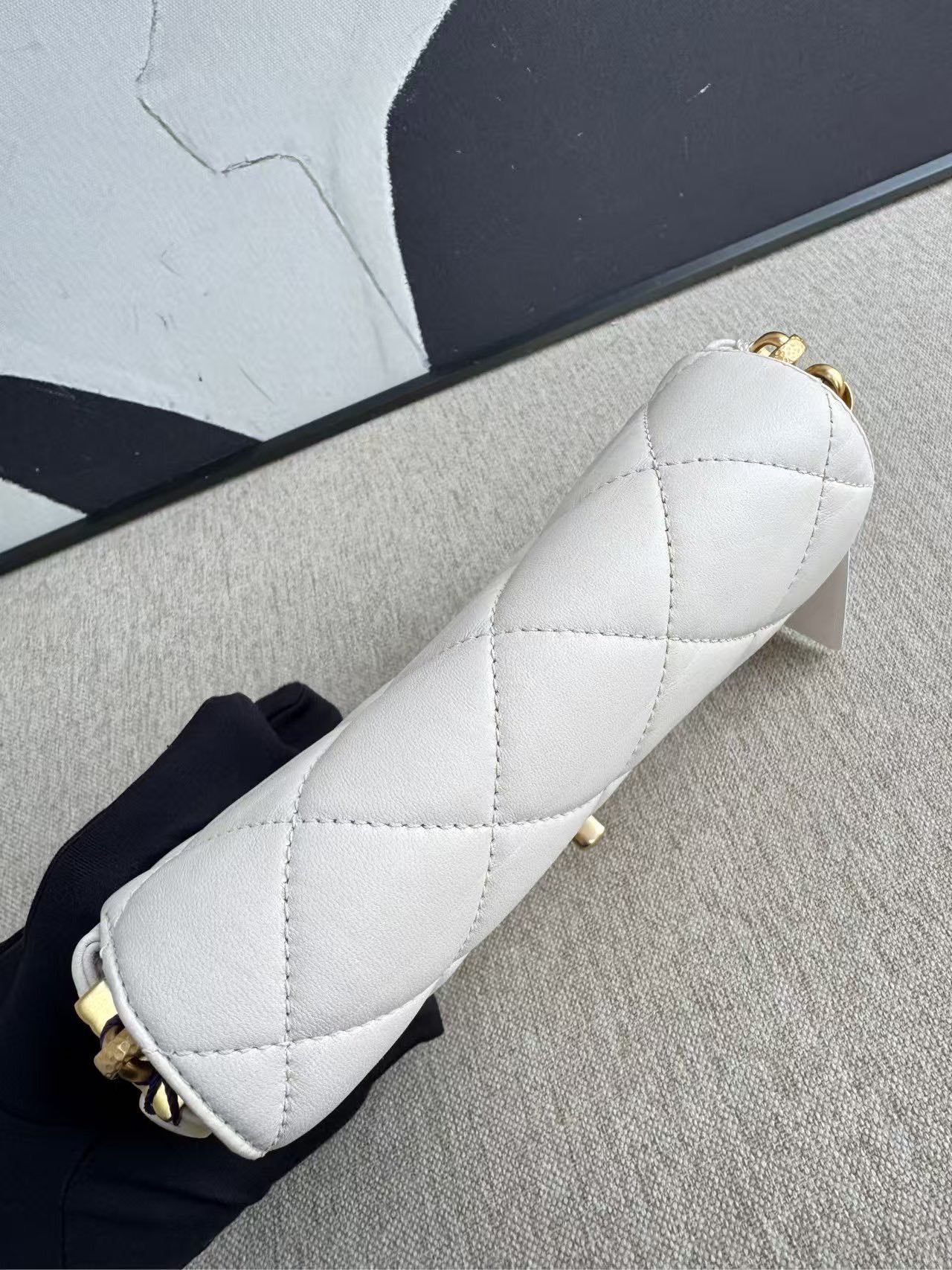Chanel Classic Flap White Shoulder Bag