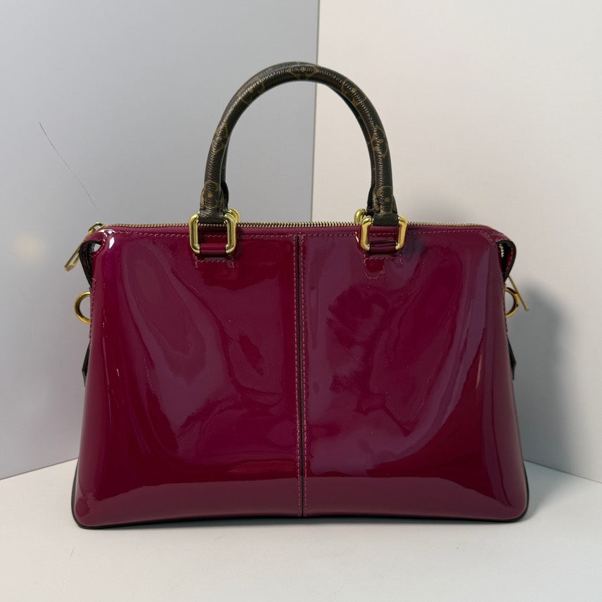 Louis Vuitton Alma Amarante Patent Leather Satchel Bag