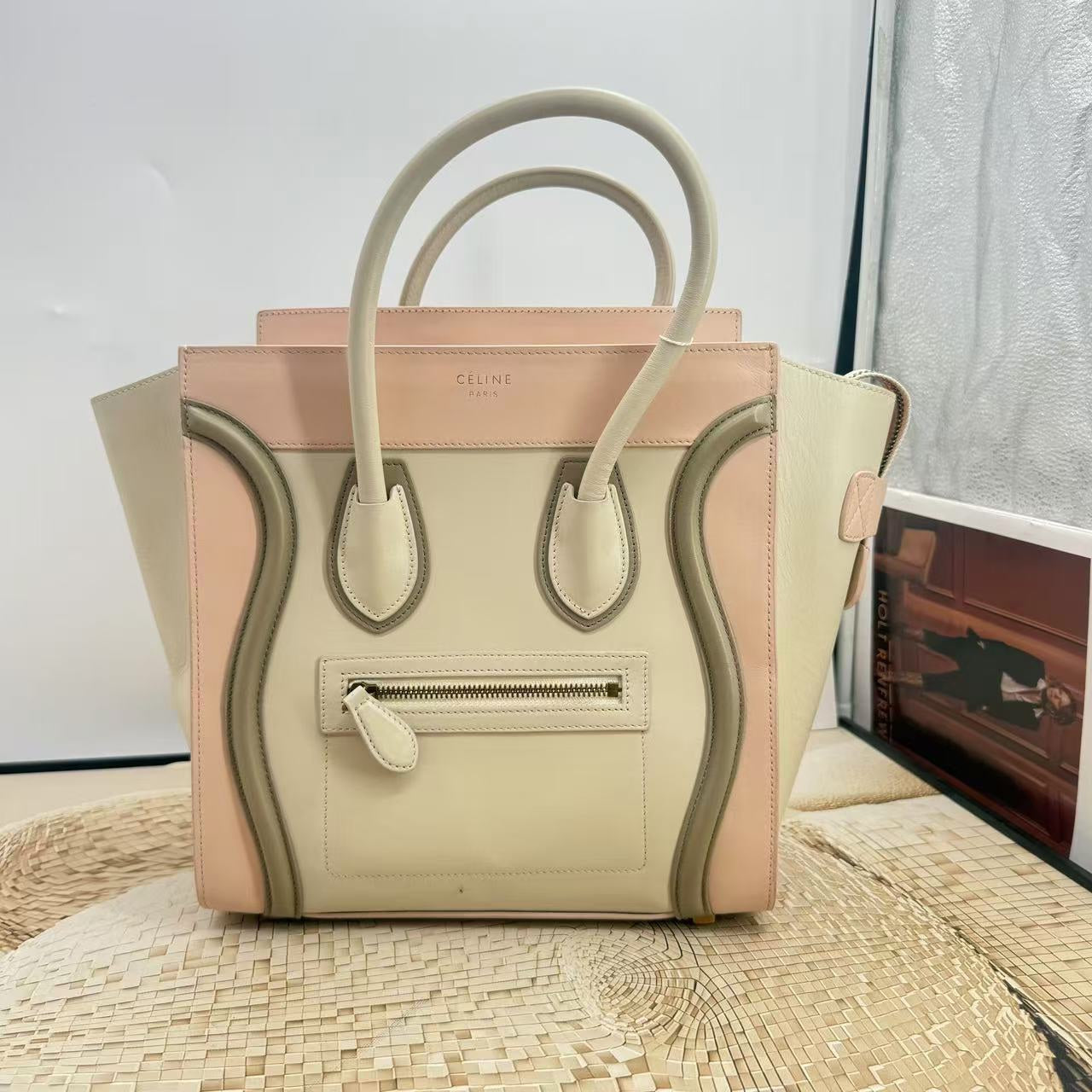 Celine Luggage Tote Bag in Cream - Preloved, Leather, Tote Handbag