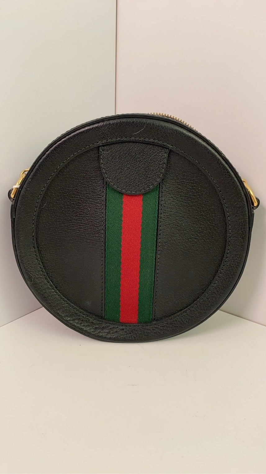 Gucci Ophidia Black Leather Crossbody Bag, Preloved