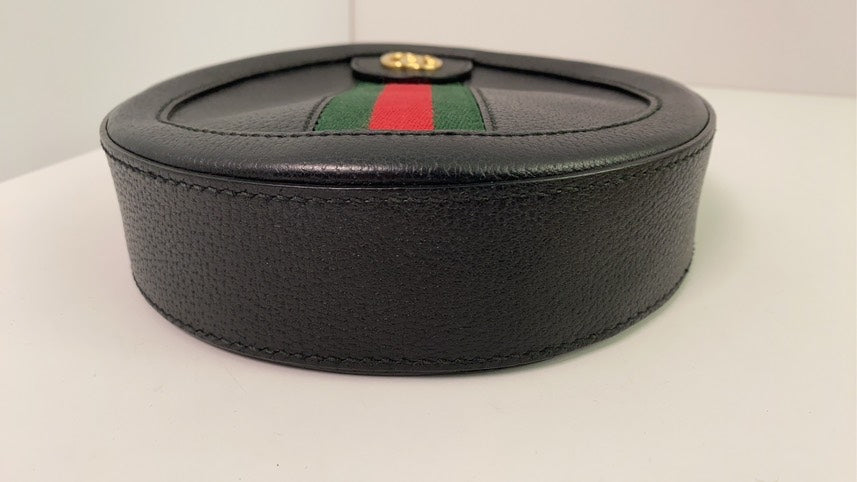 Gucci Ophidia Black Leather Crossbody Bag, Preloved