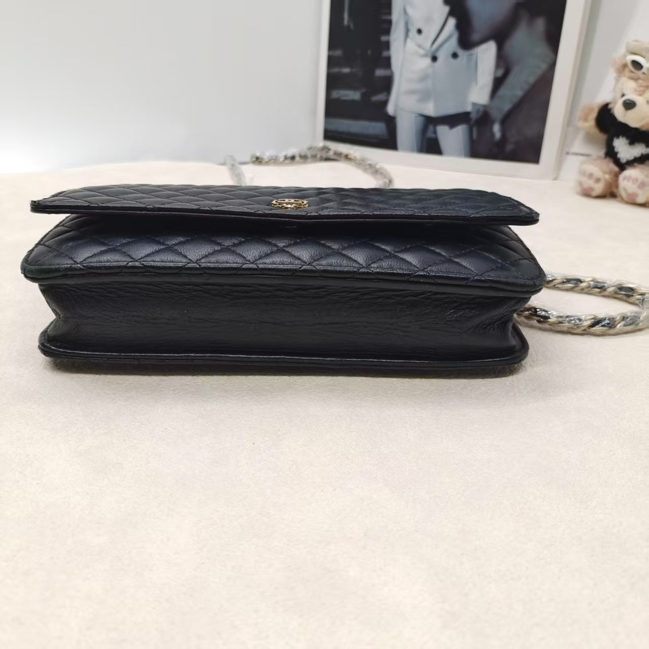 Chanel Preloved WOC Black Quilted Leather Crossbody Bag