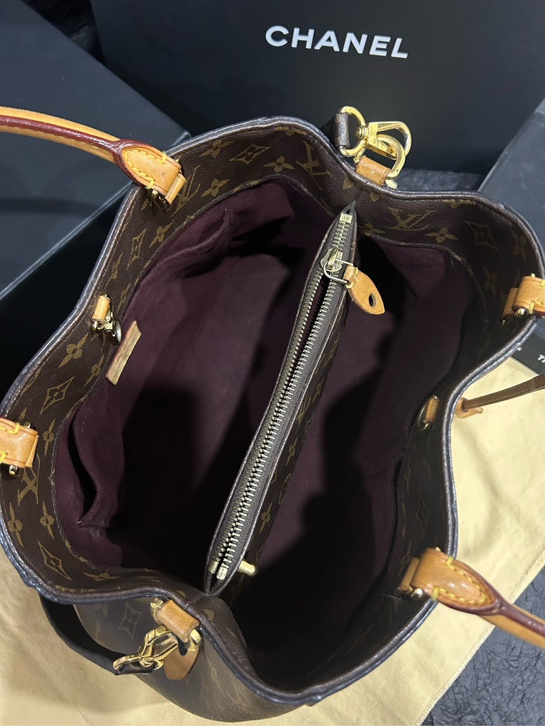 Louis Vuitton Monogram Montaigne Medium Bag Brown Leather Tote Handbag