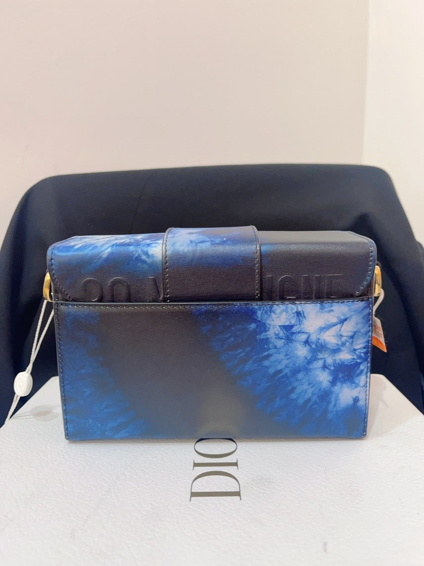 Dior Box Mini Tie-Dye Blue Leather Crossbody Bag