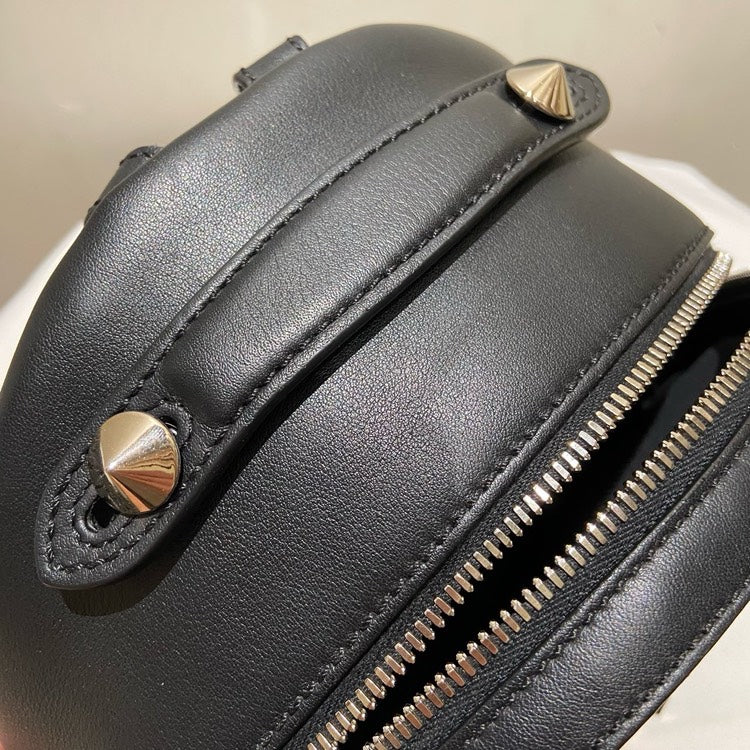 Fendi Preloved Multicolored Studded Leather Backpack Black