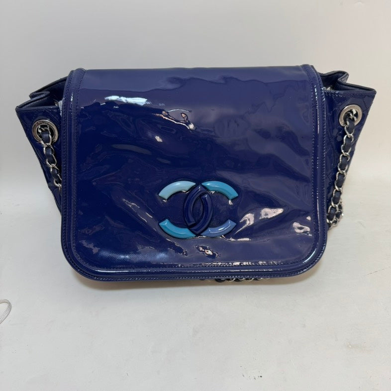 Chanel Timeless Navy Patent Leather Shoulder Bag - ChanelBag