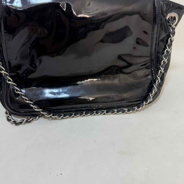Chanel Patent Leather Black Shoulder Bag