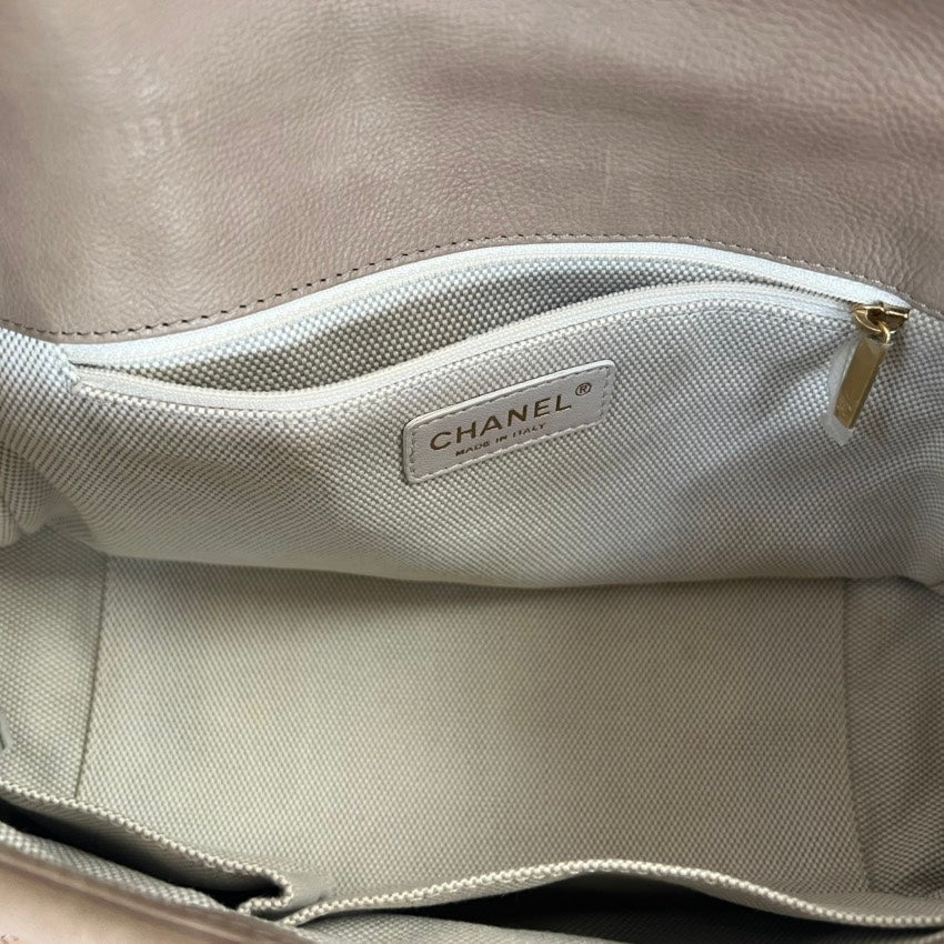 Chanel Quilted Lambskin Flap Bag in Beige, Shoulder Bag