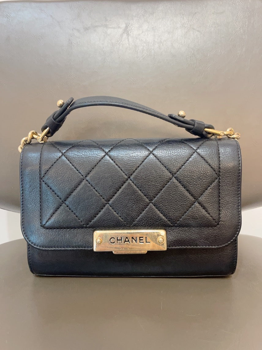 Chanel Passenger Bag Small Black Leather Shoulder Bag