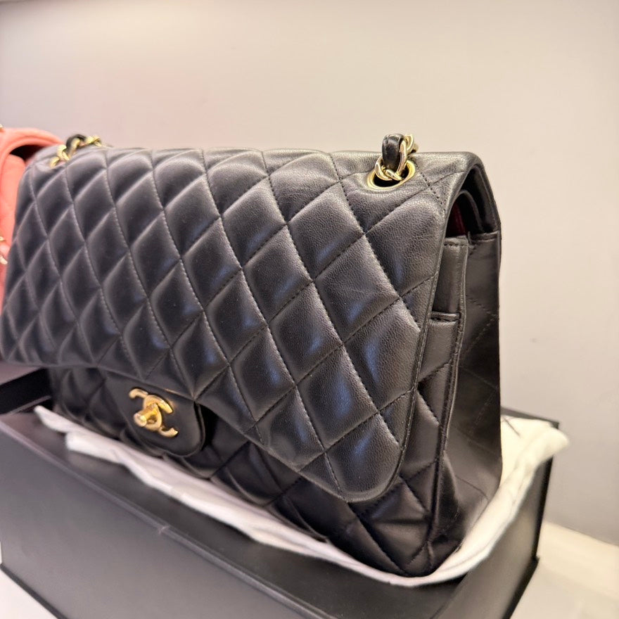 Chanel CF Jumbo Bag Black Leather Shoulder