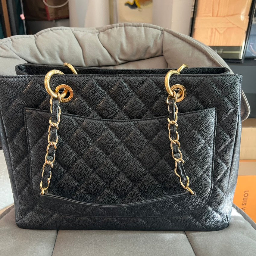 Chanel GST Tote Bag Black Leather Shoulder Bag