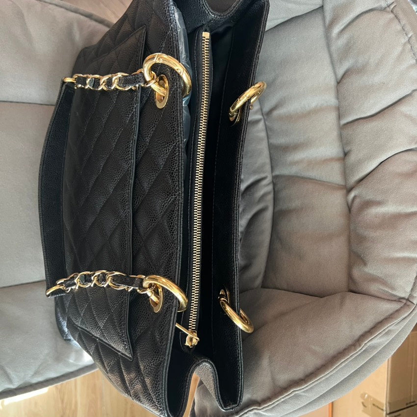 Chanel GST Tote Bag Black Leather Shoulder Bag