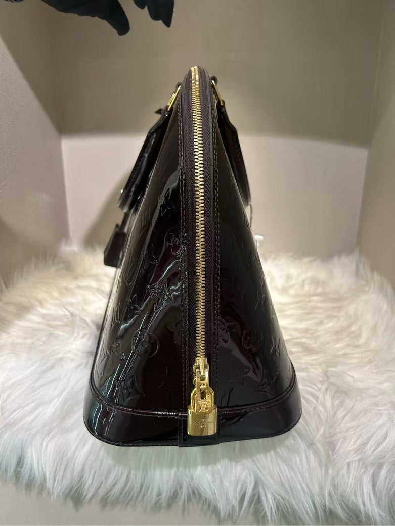 Louis Vuitton Amarante Vernis Alma PM Bag - Burgundy, Top Handle