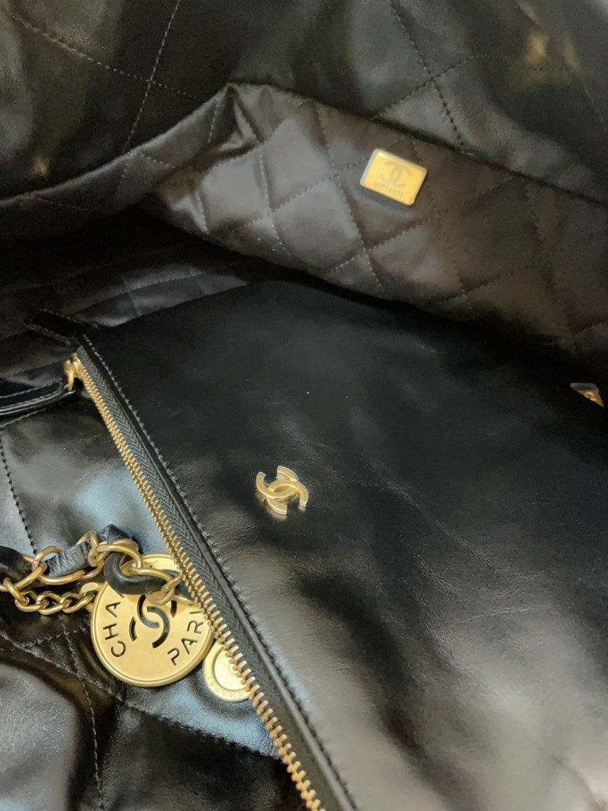 Chanel Bag Large Black Leather Shoulder Bag