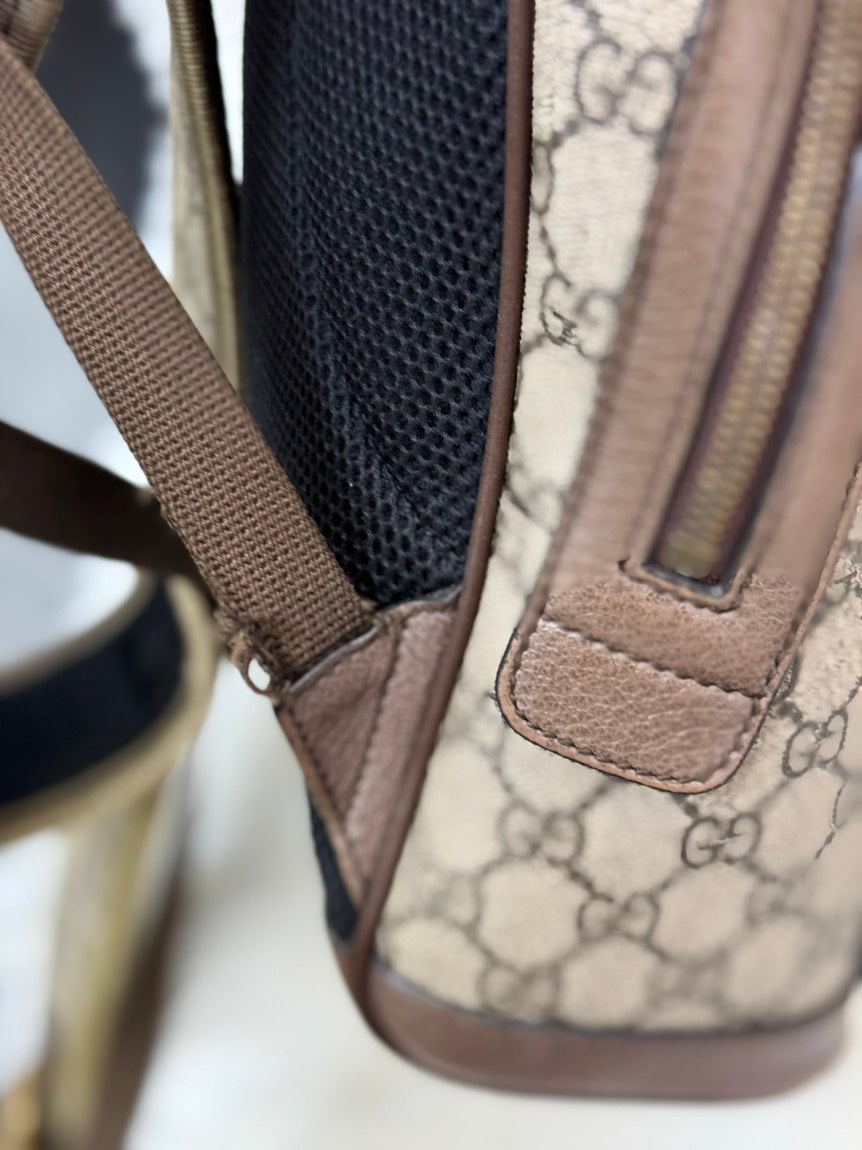 Preloved Gucci GG Supreme Ophidia Backpack Beige Canvas