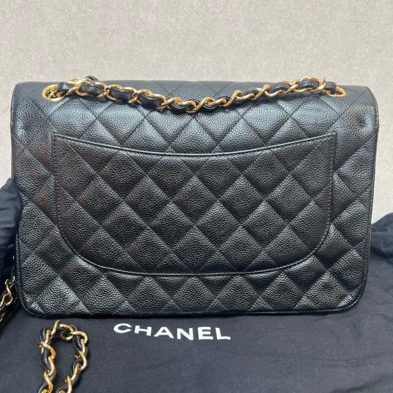 CHANEL Double Flap Black Quilted Leather Shoulder Bag