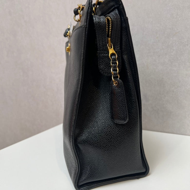 CHANEL Classic Black Leather Shoulder Bag