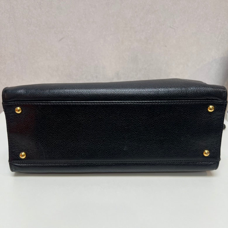 CHANEL Classic Black Leather Shoulder Bag