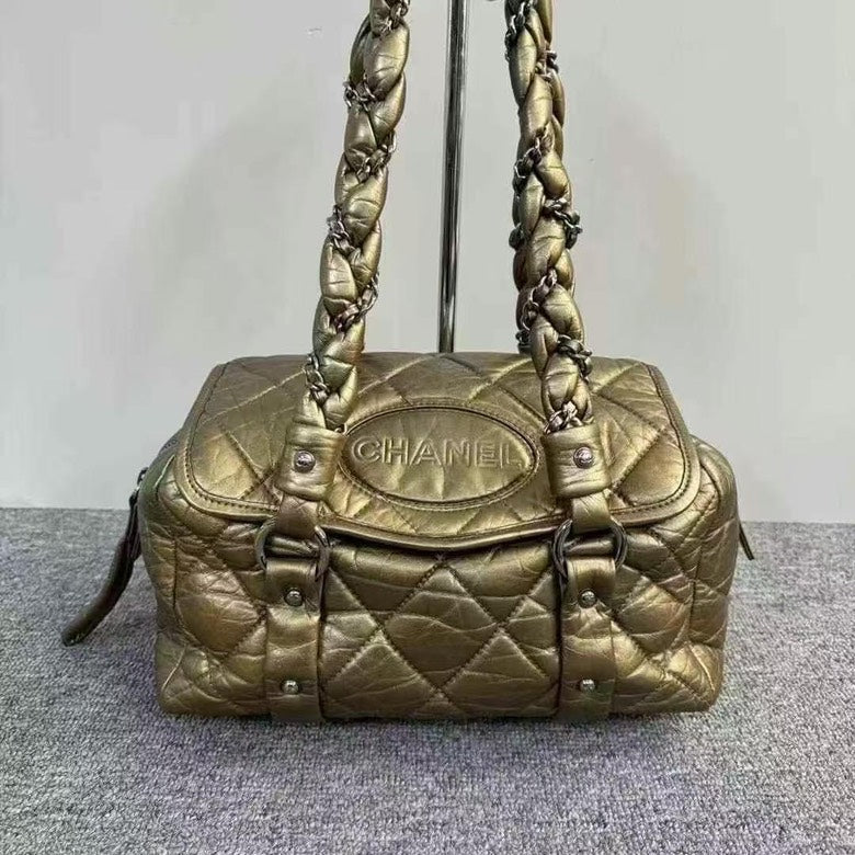Chanel Olive Quilted Shoulder Bag