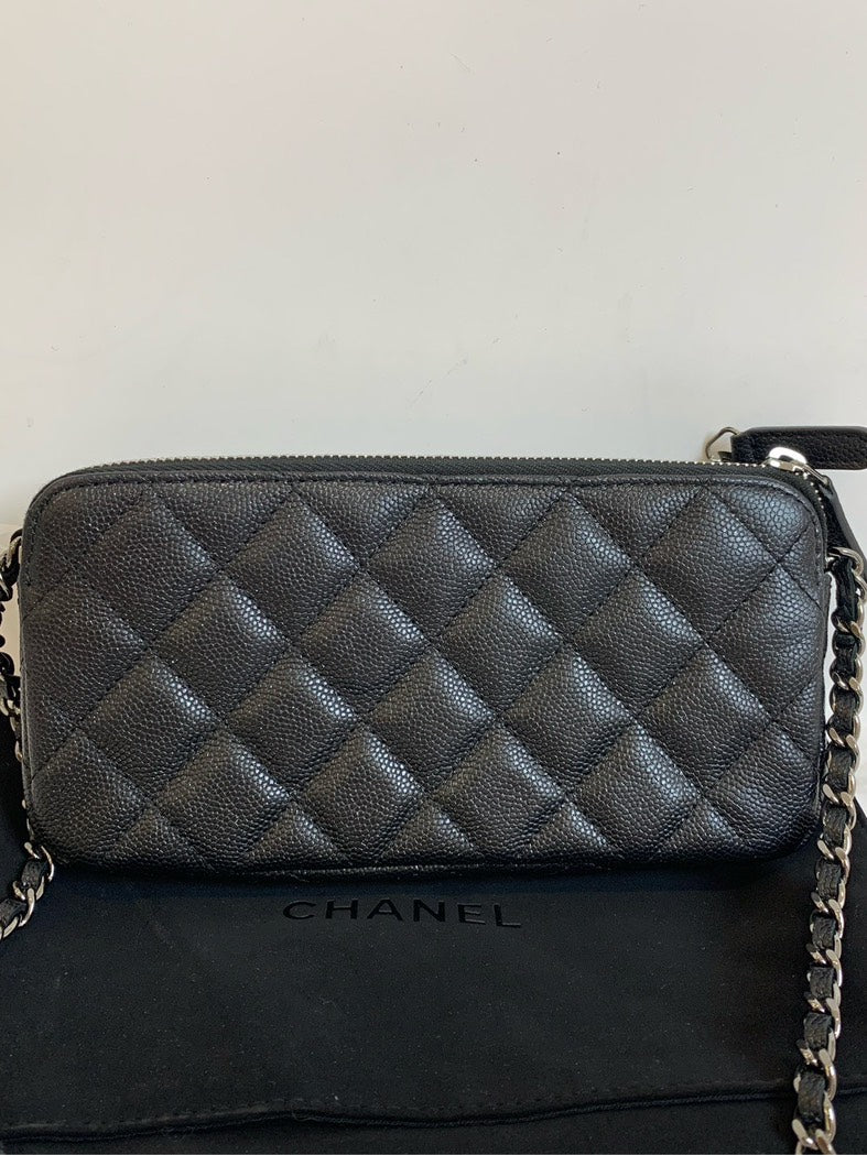 Chanel Quilted Black Leather Crossbody Bag
