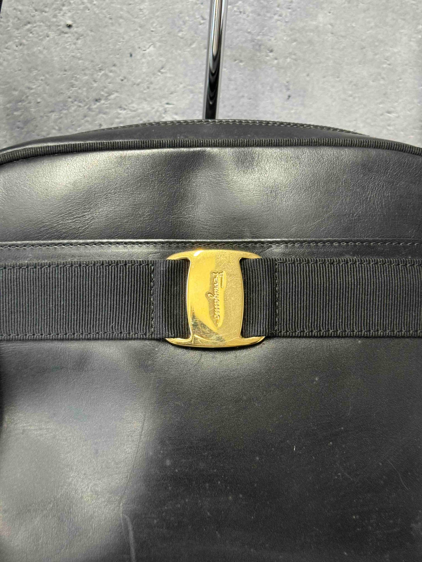 Ferragamo Ribbon Crossbody JZ15831500 Black Crossbody Bag