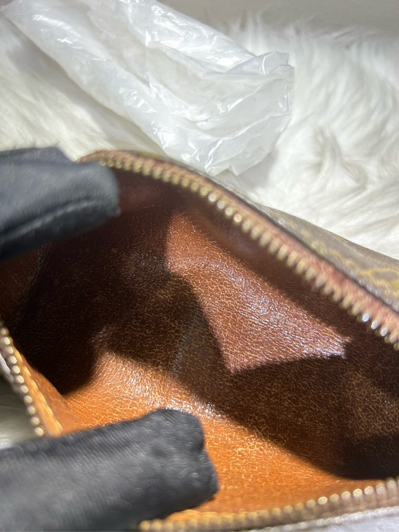 Louis Vuitton Monogram Pochette Accessoires Brown Leather Shoulder Bag