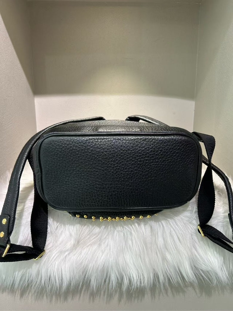 MCM Stark Studded Black Leather Pre-loved Backpack