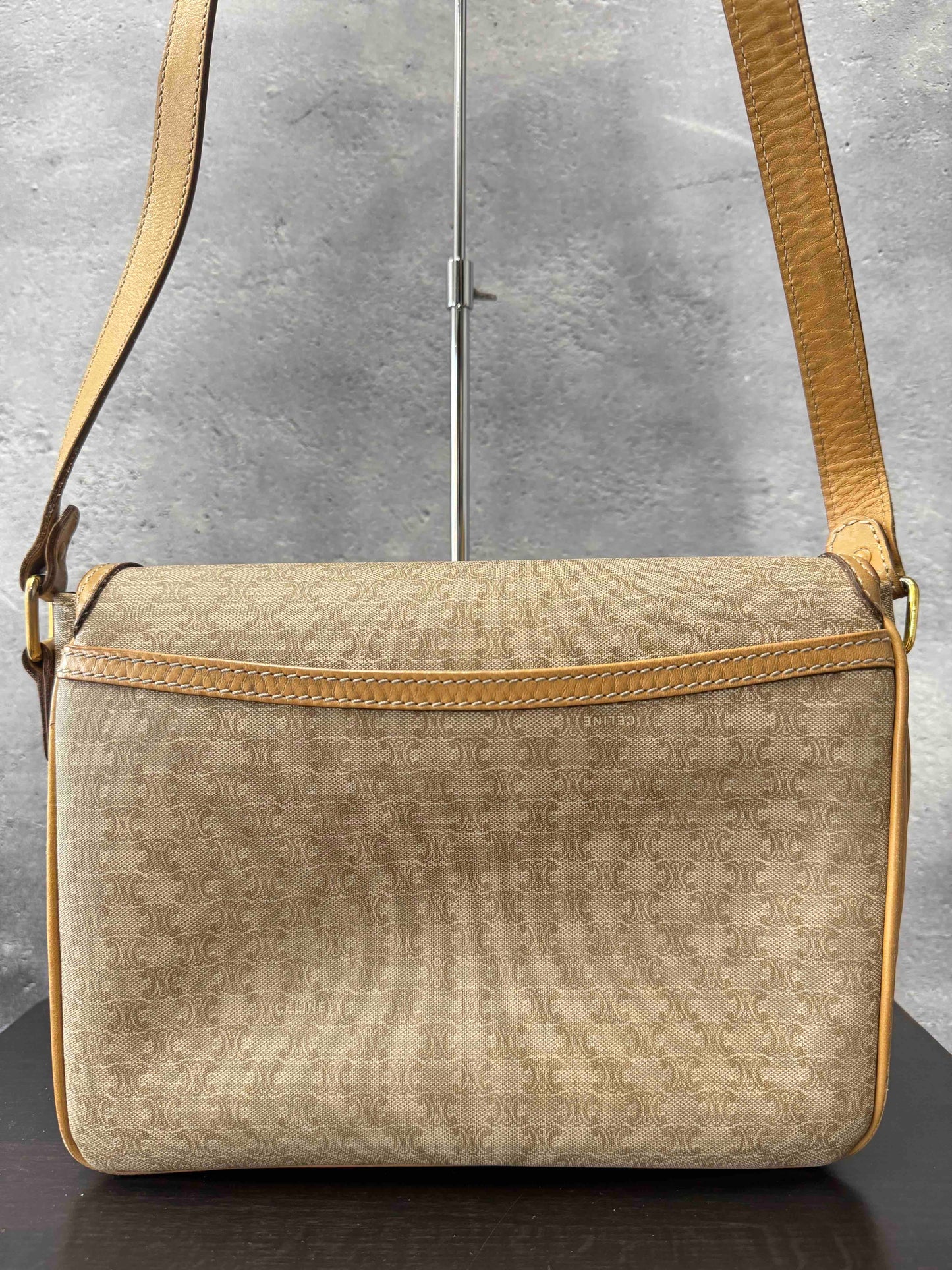Celine Crossbody Bag JU31225000 Tan Canvas Crossbody Bag