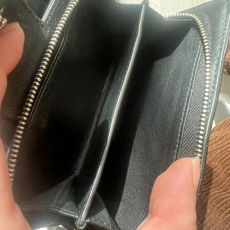 Chanel Patent Leather Black Quilted Wallet