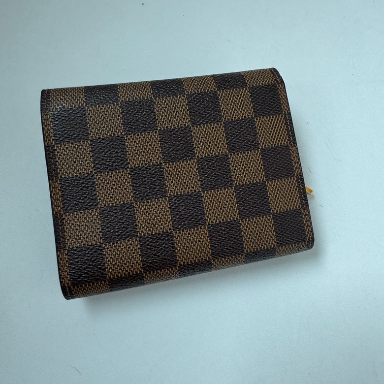 LOUIS VUITTON Damier Ebene Compact Wallet Brown Wallet