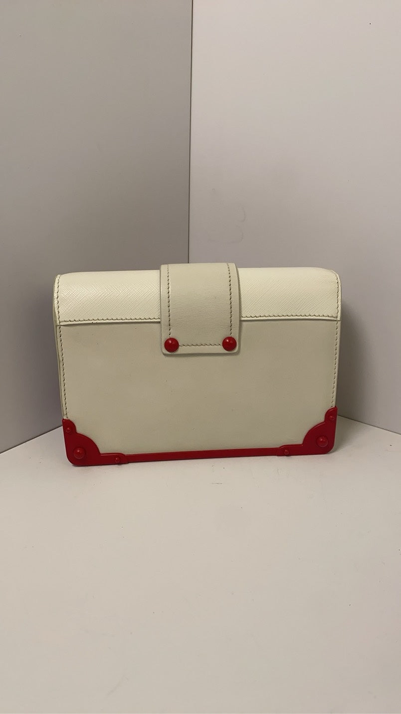 Prada Valentine Limited Palace Edition White Red Crossbody Bag