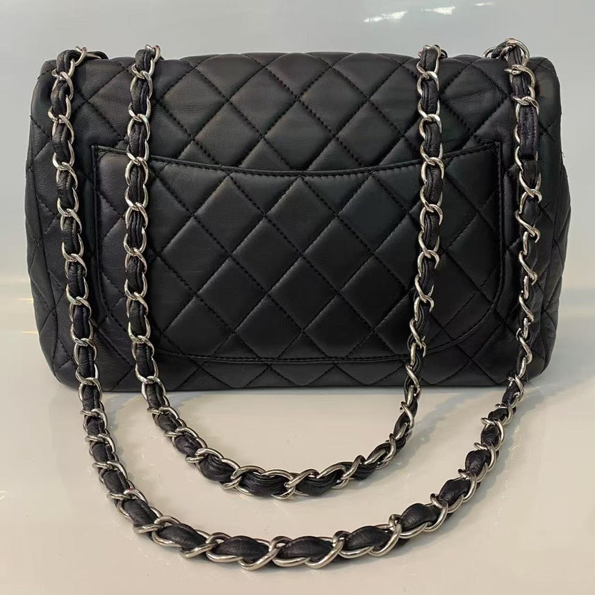 Chanel Classic Flap Bag Black Leather Shoulder Bag