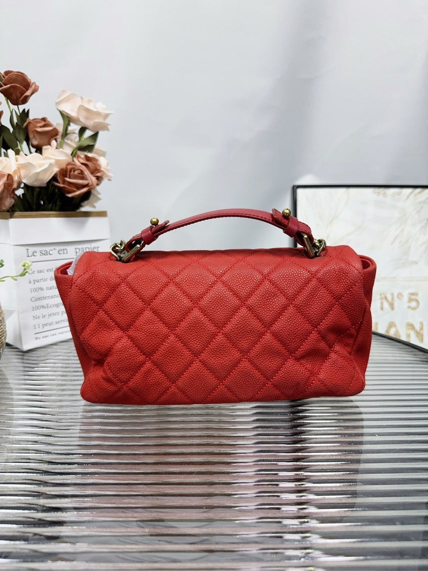 Preloved Chanel HFY Red Quilted Leather Shoulder Bag